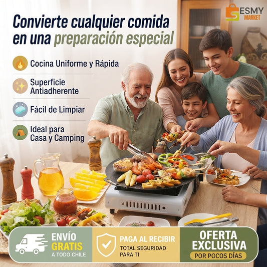 Plancha Disco Antiadherente 🥘 El sabor de una buena parrillada, ahora en tu propia cocina 🥘