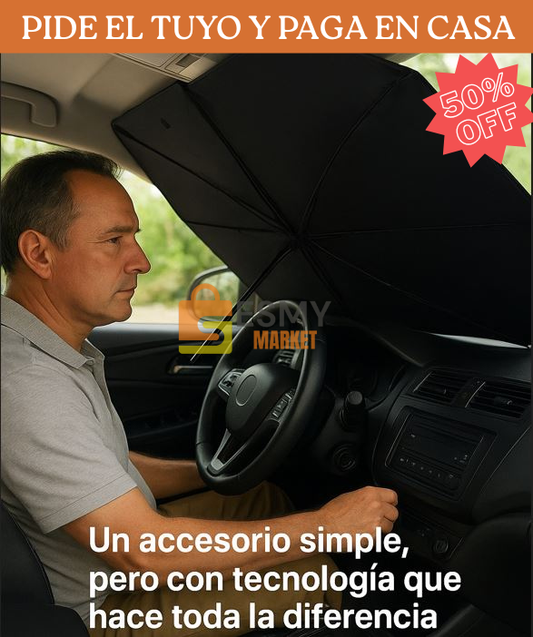 PARASOL PREMIUM PARA AUTO 🌂 Tecnología térmica reflectante que reduce significativamente la temperatura interior