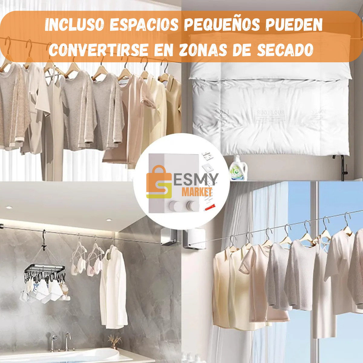 🌟 El Tendedero Retráctil que se adapta a tu hogar 🌟