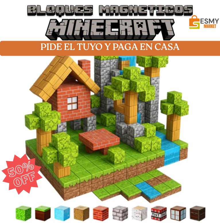 🌟 Set de Cubos Magnéticos Inspirados en Minecraft