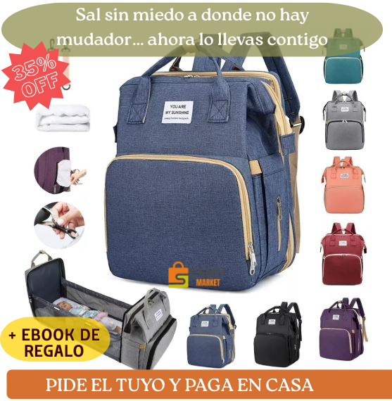 MOCHILA- MUDADOR- CUNA 🧡 La tranquilidad que tu bebé merece… y la libertad que tú necesitas✨🍼 ➕ EBOOK DE REGALO