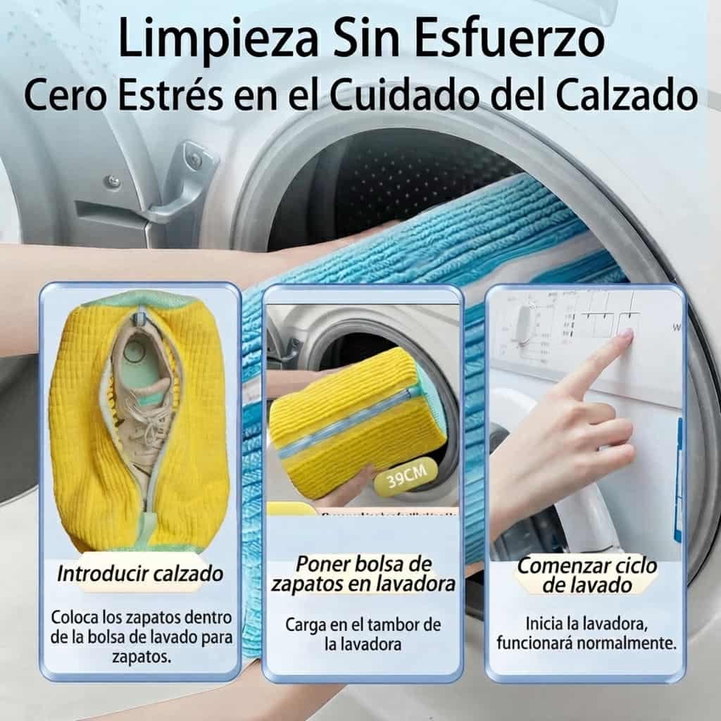 🧼 ZAPCLEAN™ Lava tus zapatillas en la lavadora… ¡sin golpes, sin complicaciones y sin lavarlas a mano!