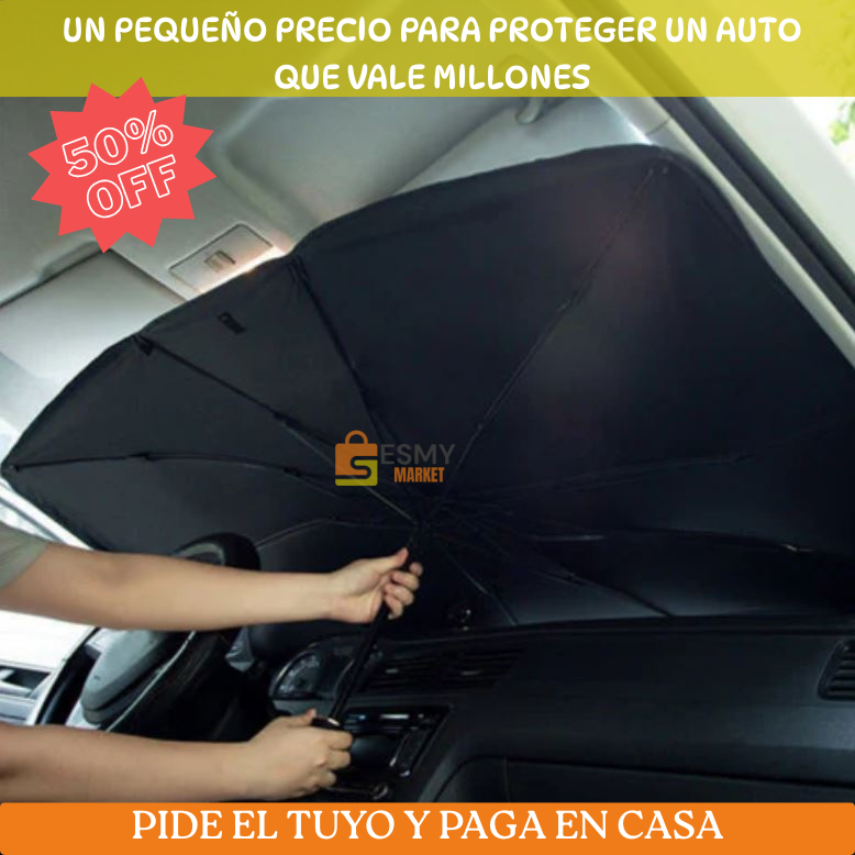PARASOL PREMIUM PARA AUTO 🌂 Tecnología térmica reflectante que reduce significativamente la temperatura interior