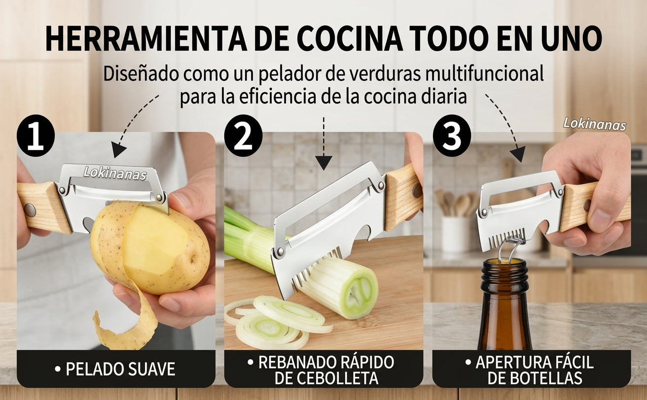 CUCHILLO PROFESIONAL 2X1 🥕 MULTIFUNCIONAL 3 EN 1