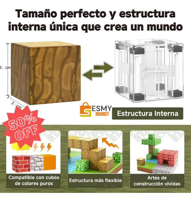 🌟 Set de Cubos Magnéticos Inspirados en Minecraft